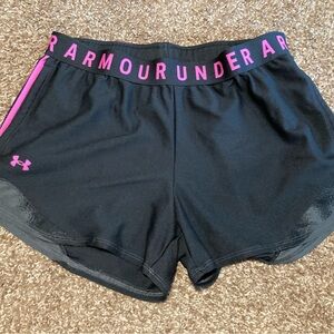 Under Armour Women's Athletic Shorts - Black with Pink Accents